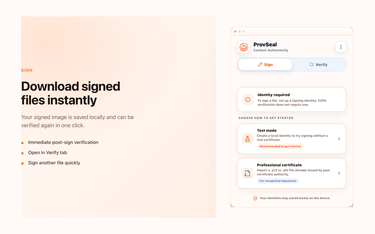 C2PA Signer sign success confirmation