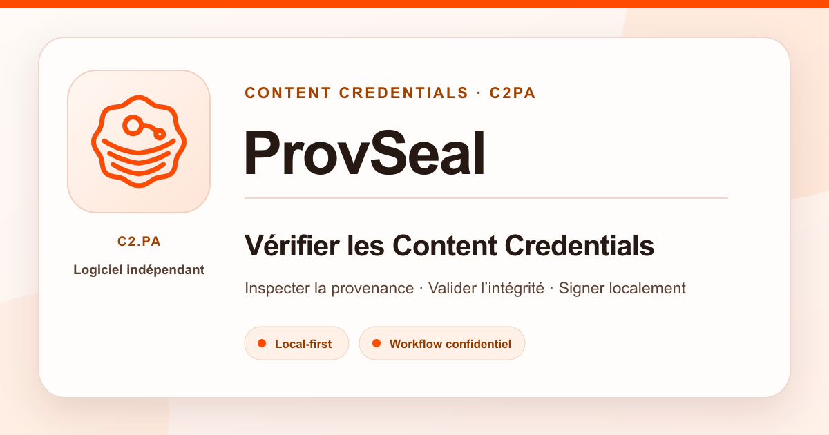 ProvSeal Content Credentials verification overview